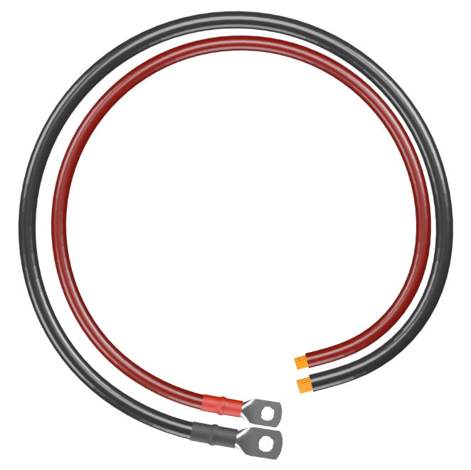 Paire de câbles #2 AWG, 1 conducteur, Noir et rouge, 3 Pieds, connecteurs Cosses 3/8″/Aucun, usage WELD.