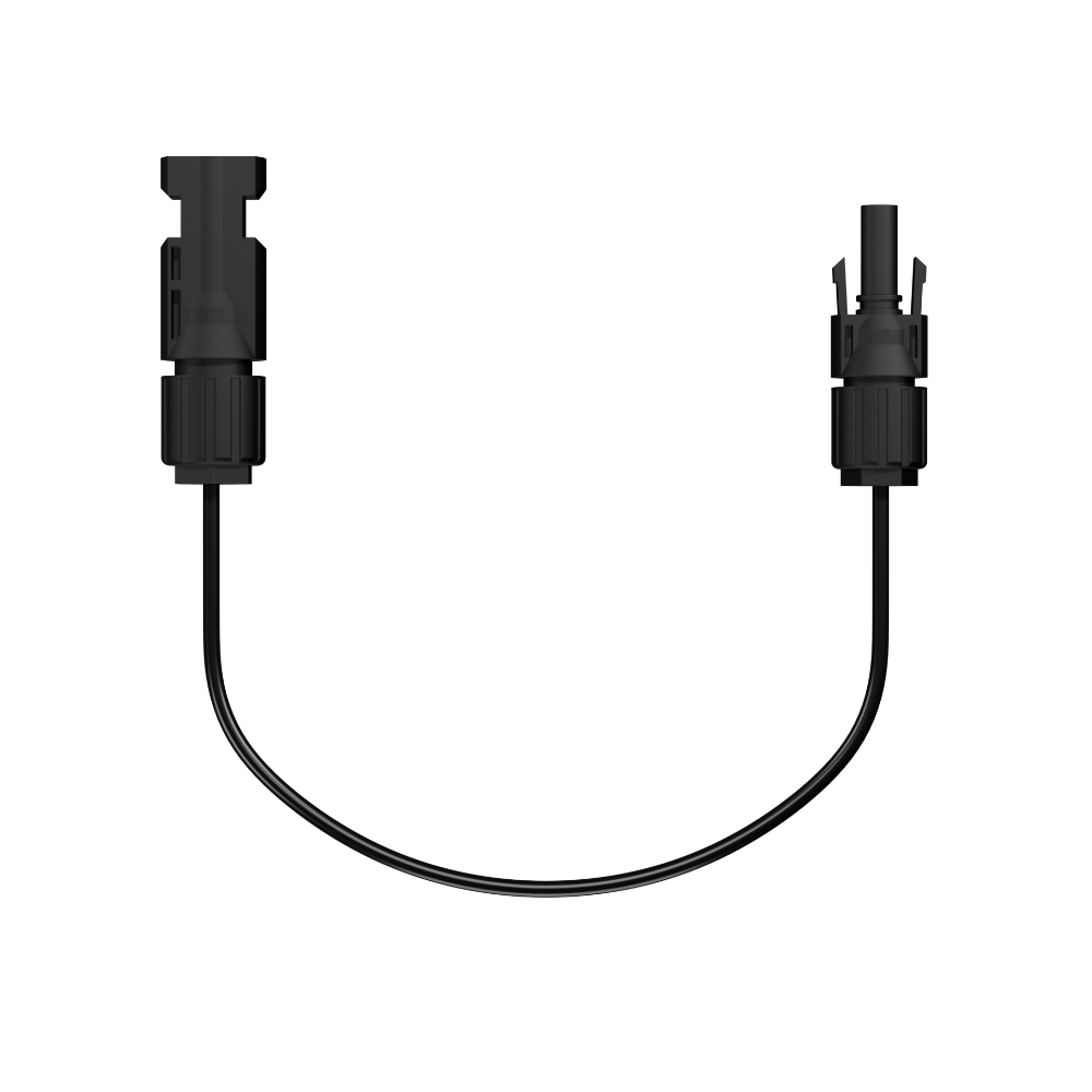 Câble #10 AWG, 1 conducteur, Noir, 15 Pieds, connecteurs MC4/MC4, usage PV