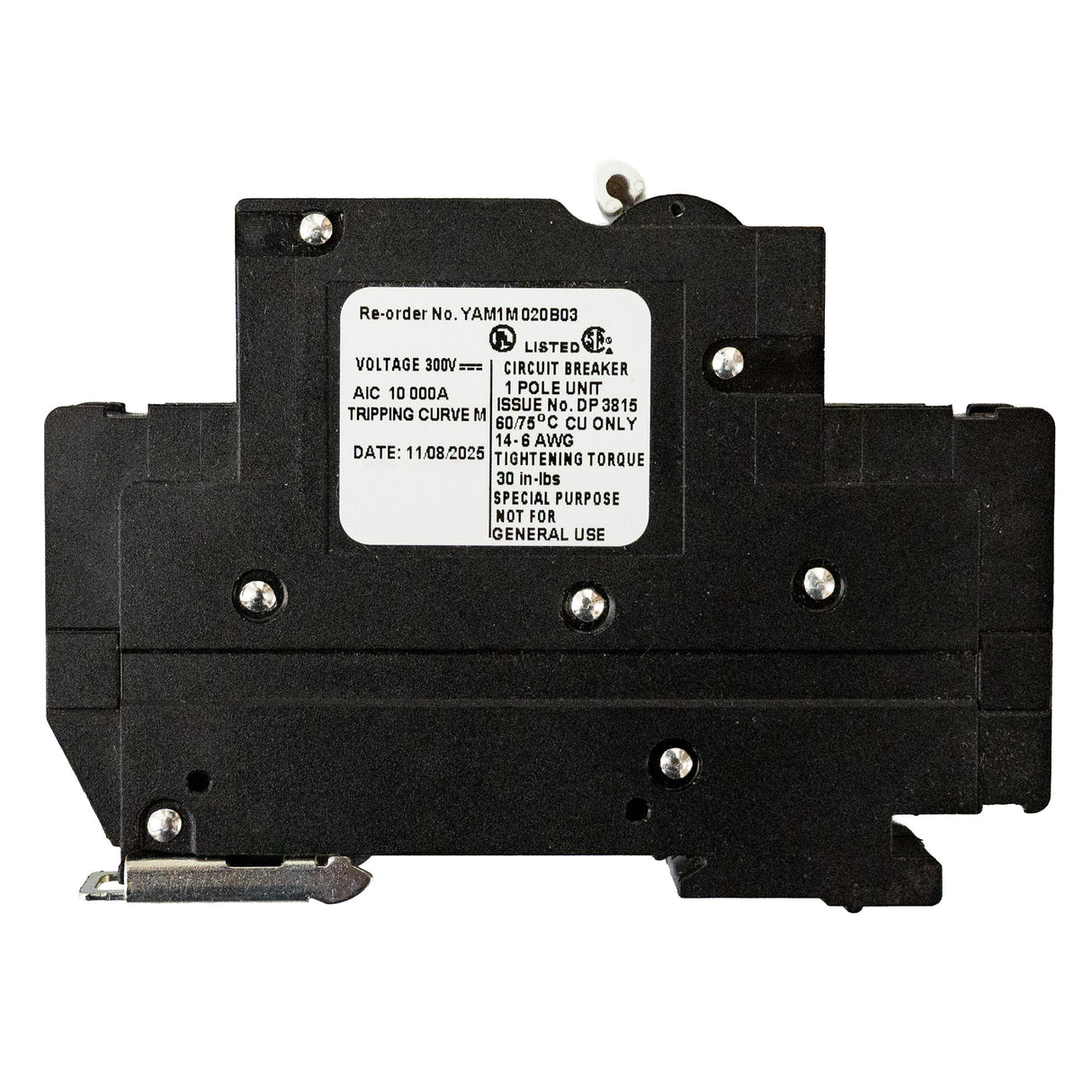 MidNite Solar, 20A, 300 VDC, DIN rail mount breaker, 13mm wide | MNEPV20-300