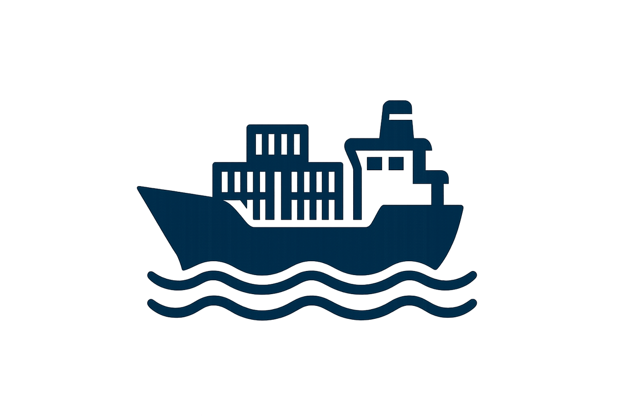 OCEAN FREIGHT BOAT ICON