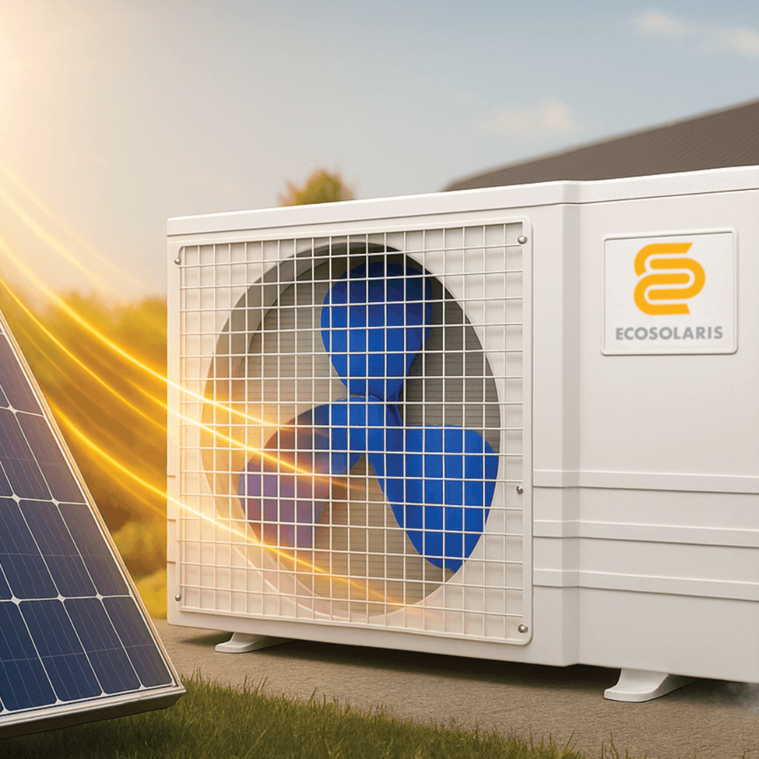 ECOSOLARIS Kit Mini-Split Solaire Hybride 18 000 BTU + 1780 Watts de PV Solaire—Thermopompe et climatiseur certifié Energy Star
