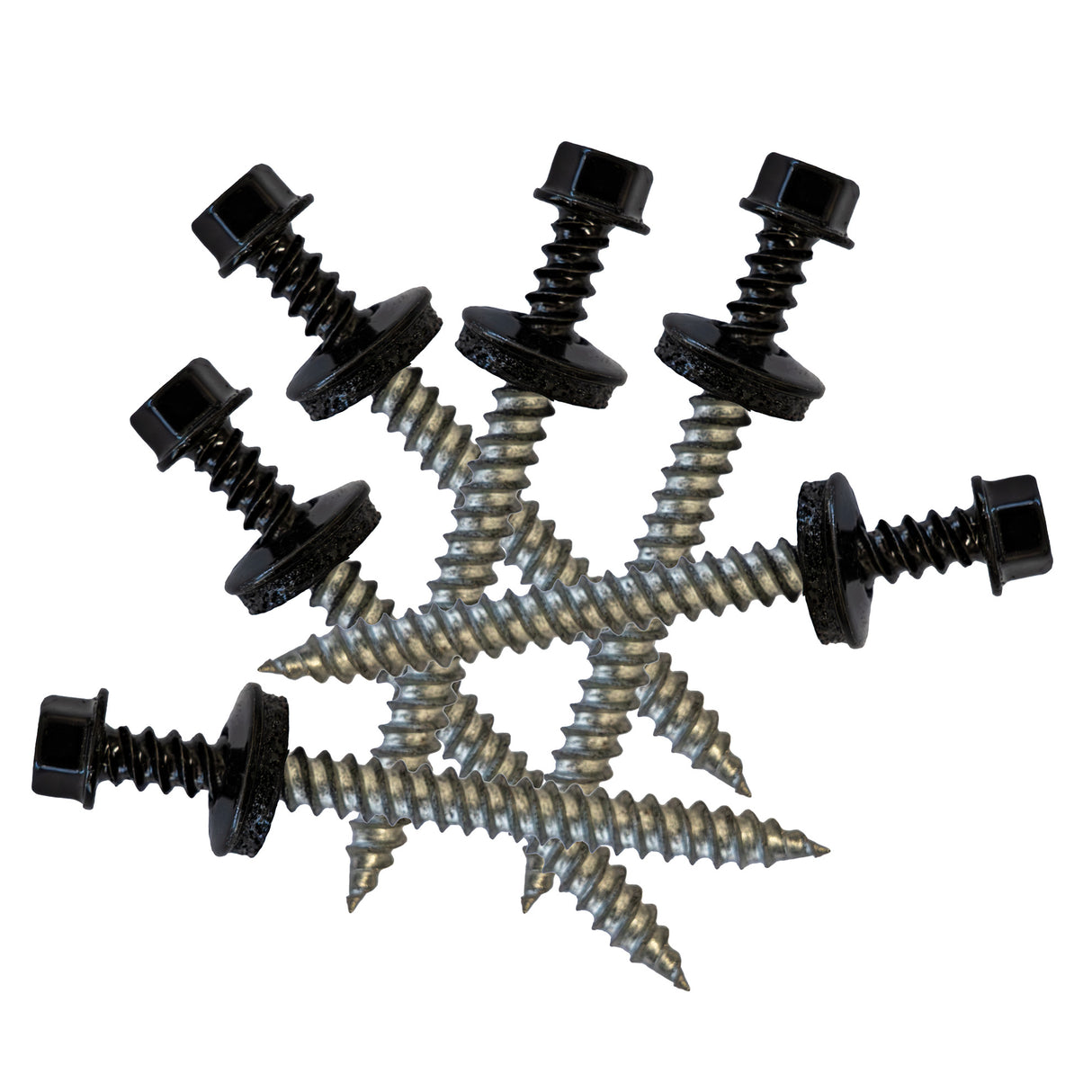 Black Hex Head Roof Metal Screw with Steel/Neoprene Washer, #9 X 2-in., 50/Pack