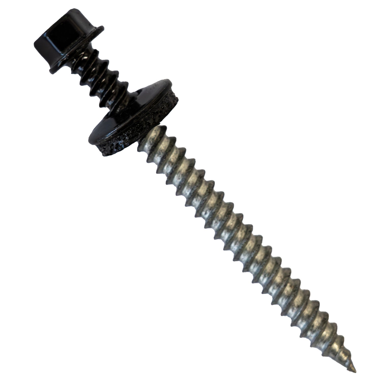 Black Hex Head Roof Metal Screw with Steel/Neoprene Washer, #9 X 2-in., 50/Pack