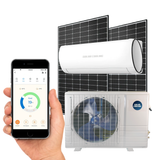KIT 12 000 BTU — Mini-split solaire hybride 12 000 BTU + 1 000 Watts de PV solaire — Thermopompe climatiseur certifiée Energy Star — SEER2 23,4