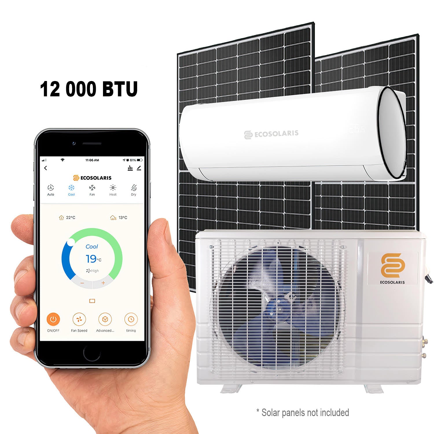 12 000 BTU - Mini Split Solar Air Conditioner - Heat Pump Ecosolaris ...
