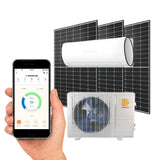 ECOSOLARIS Kit Mini-Split Solaire Hybride 12 000 BTU + 1200 Watts de PV Solaire—Thermopompe et climatiseur certifié Energy Star