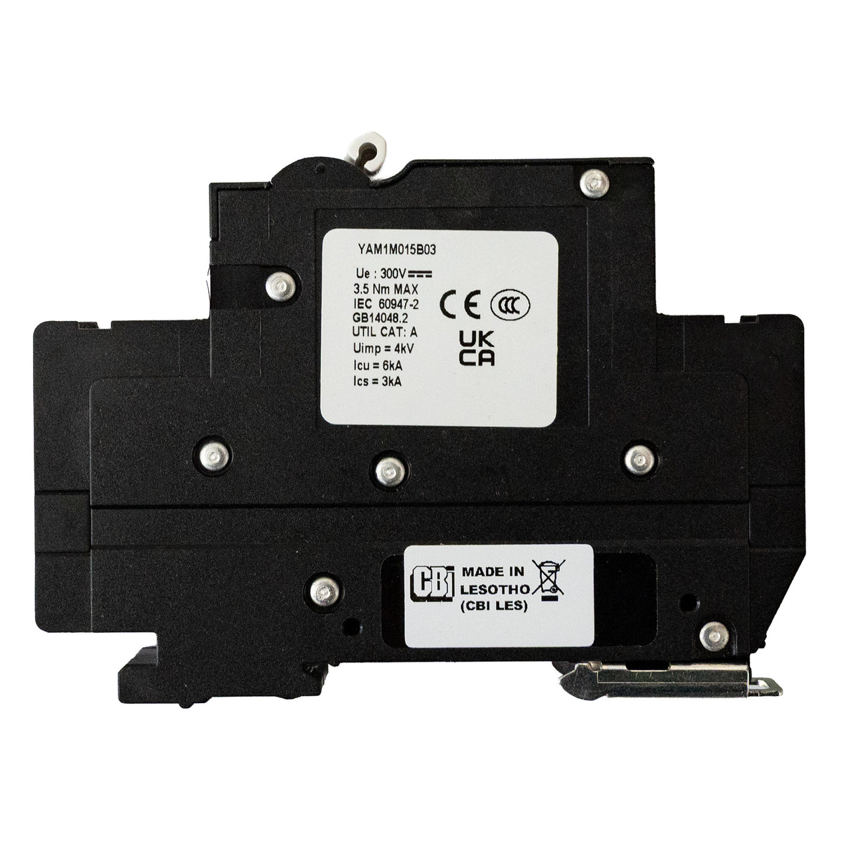 MidNite Solar, 15A, 300 VDC, DIN rail mount breaker, 13mm wide | MNEPV15-300