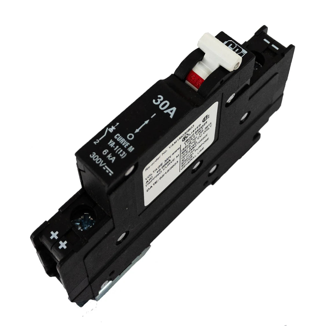 MidNite Solar, 30A, 300 VDC, DIN rail mount breaker, 13mm wide | MNEPV30-300