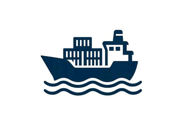 OCEAN FREIGHT BOAT ICON 